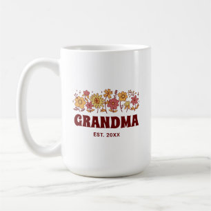Oma Vintag Floral Groovy Blume Benutzerdefinierter Kaffeetasse