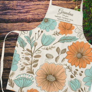 Oma Vintage Retro Floral Enkelkinder Namen Schürze