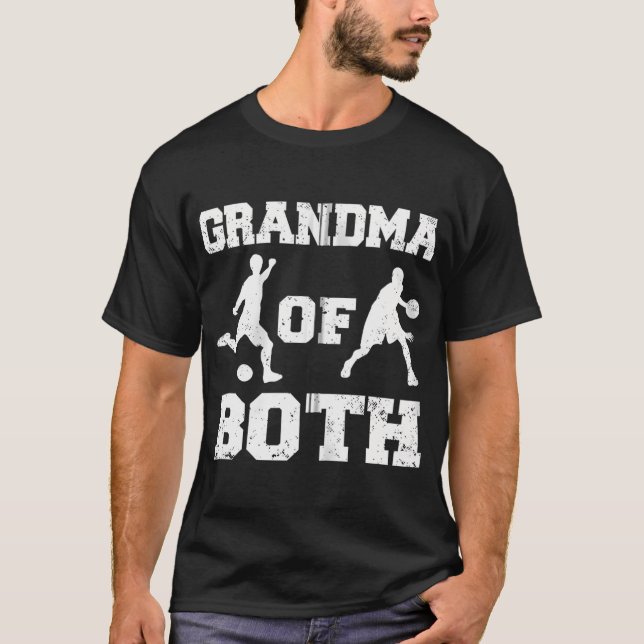 Oma von beiden Funny Soccer Basketball Oma Zi T-Shirt (Vorderseite)