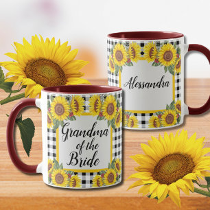Oma von Bride Customized Gingham Sunflowers Kaffeetasse