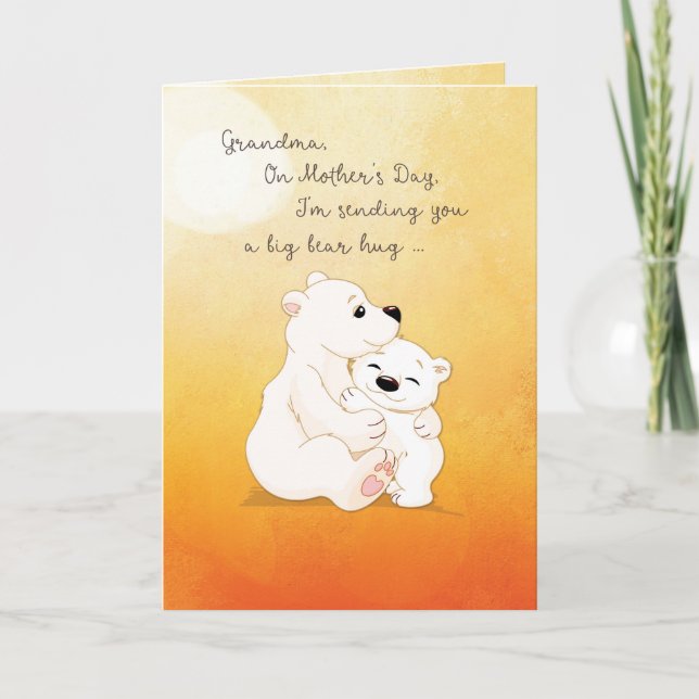 Oma von Grandson Mother's Day Bear Hugs Karte (Vorderseite)