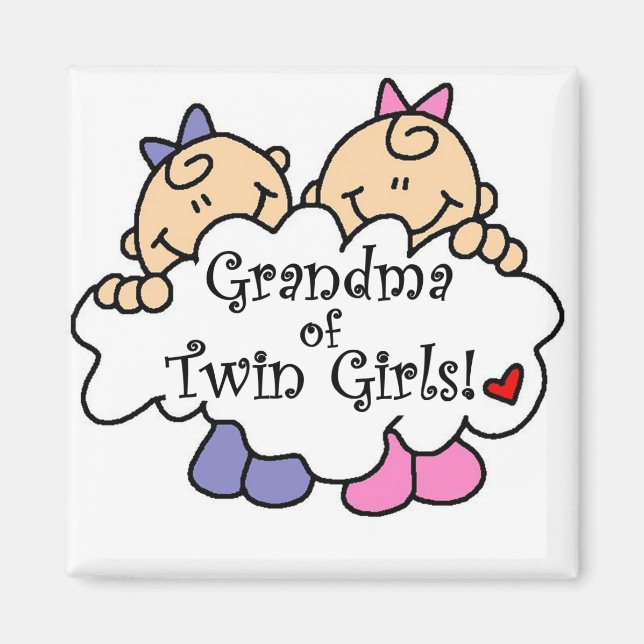 Oma von Twin Girls Tshirts and Gifts Magnet (Vorne)