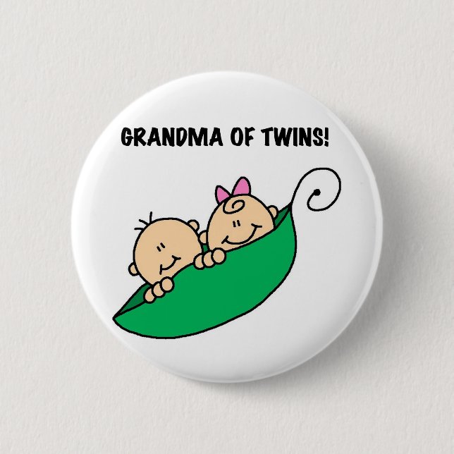 Oma von Twins Peas in a Pod Tshirts and Gifts Button (Vorderseite)