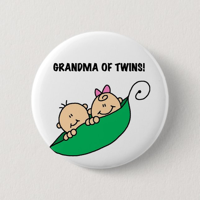 Oma von Twins Tshirts und Geschenke Button (Vorderseite)