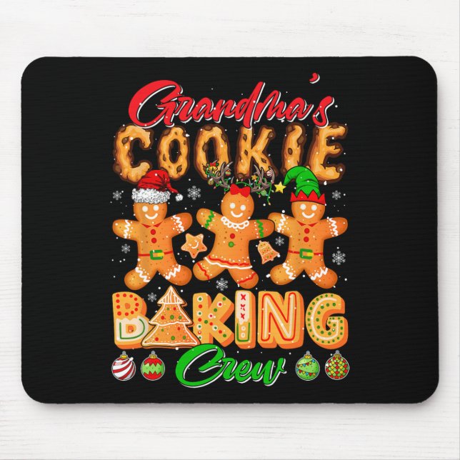 Oma Weihnachten Keks Backen Crew Funny Baker Liebe Mousepad (Vorne)