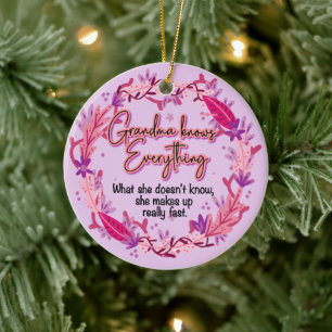 Oma weiß alles keramik ornament
