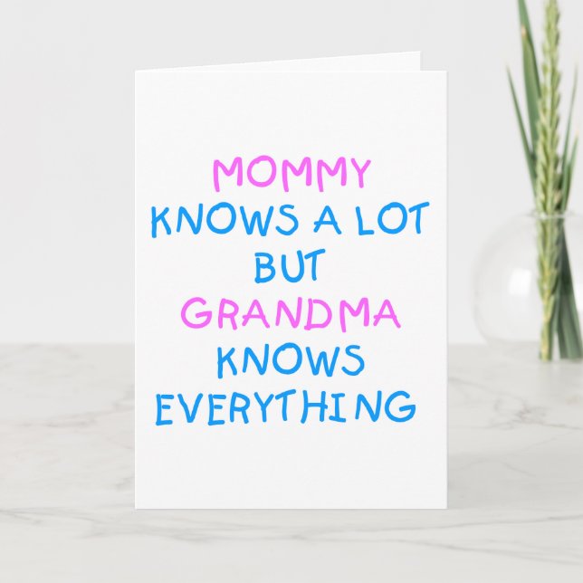 Oma weiß alles | Muttertagsgeschenk Karte (Vorderseite)