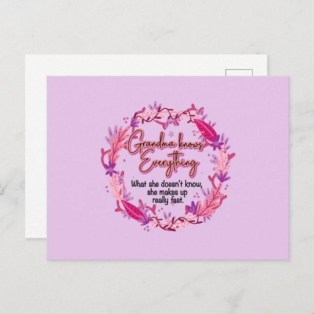 Oma weiß alles postkarte (Vorne/Hinten)