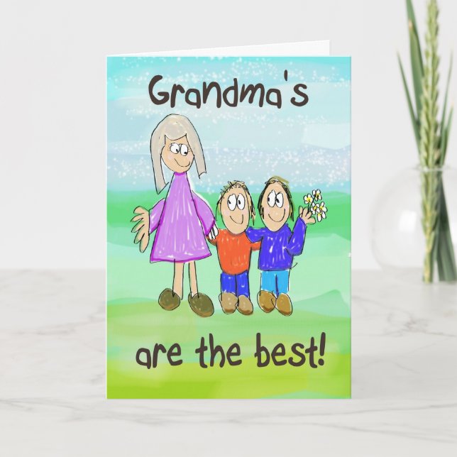 Oma Whimsical Card zum Großelterntag Karte (Vorderseite)