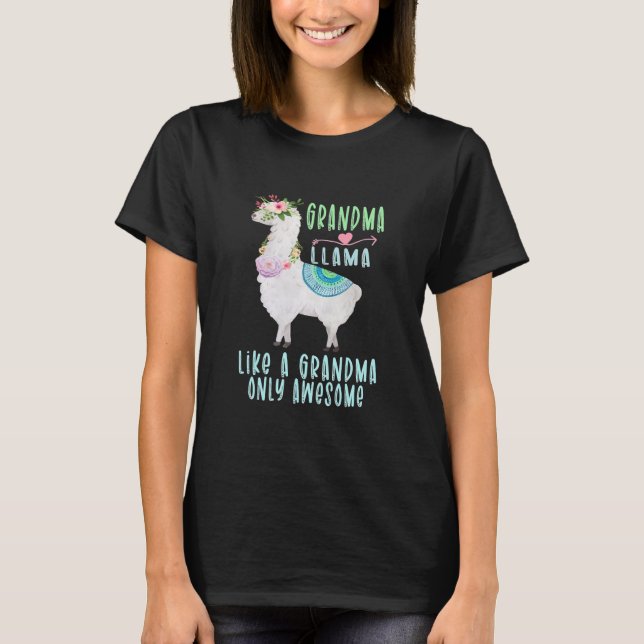 Oma wie ein Oma, nur Phantastischer Lama T-Shirt (Vorderseite)