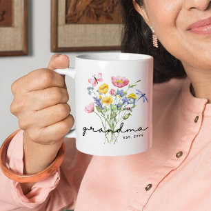 Oma Wildblume Elegante Minimalistisch Kaffeetasse