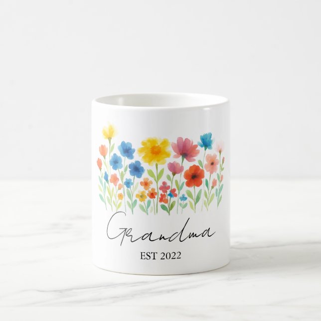 Oma Wildblume Tasse | Benutzerdefinierter Osten. J (Mittel)