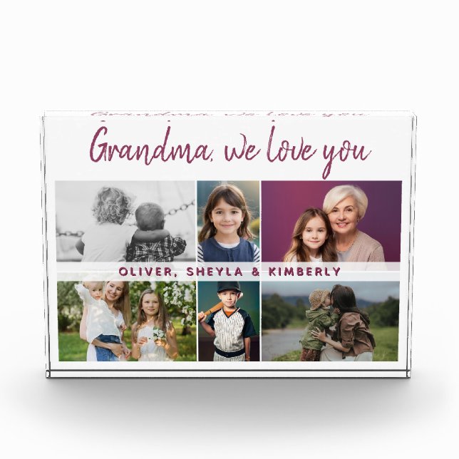 Oma, wir Liebe Sie Großkinder 6 FotoCollage Fotoblock (Vorderseite)