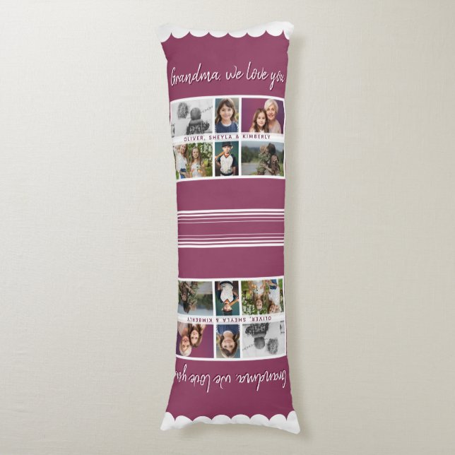 Oma, wir Liebe Sie Großkinder 6 FotoCollage Seitenschläferkissen (Vorderseite Vertikal)