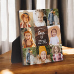 Oma wir Liebe Sie hören Holzfoto-Collage Fotoplatte<br><div class="desc">Die Oma We Liebe You Heart Modern Foto Collage Plaque ist ein berührendes und personalisiertes Geschenk, das Ihre Liebe für Ihre Großmutter zeigt. Diese hübsch gestaltete Gedenktafel besticht durch eine herzförmige Collage aus Foto, mit der Sie Ihre Lieblingsfamilienfotos in einem modernen und stilvollen Layout hinzufügen können. Die herzliche "Wir Liebe...</div>