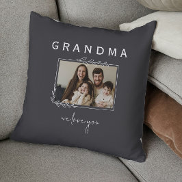 Oma Wir Liebe Sie rustikales Foto Kissen