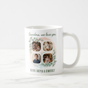 Oma wir lieben dich 6 Foto-Collage Eukalyptus Kaffeetasse