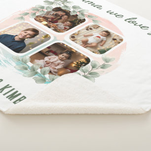 Oma, wir lieben dich 6-Foto-Collage Eukalyptus Sherpadecke