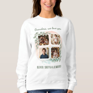 Oma wir lieben dich 6 Foto-Collage Eukalyptus Sweatshirt