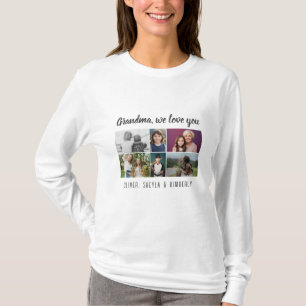Oma, wir lieben dich, 6 Fotos Collage Enkelkinder T-Shirt