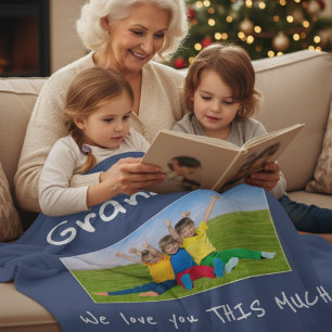Oma, wir lieben dich so sehr Foto Weihnachtsgesche Fleecedecke