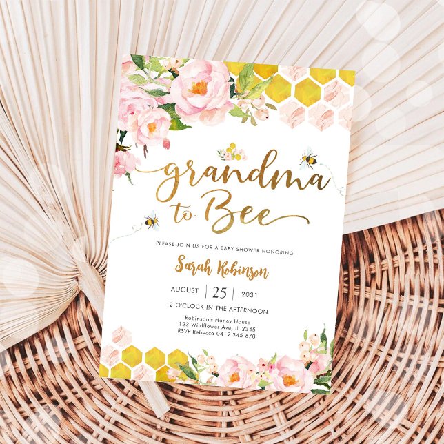 Oma wird Biene Baby Shower Einladung (Von Creator hochgeladen)
