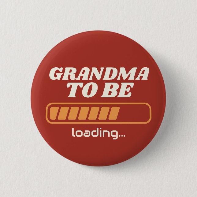 Oma wird Custom Rot Baby Shower Party Button (Vorderseite)