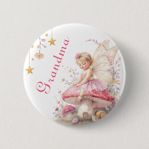 Oma wird   Feenhaus Core Baby Shower Button