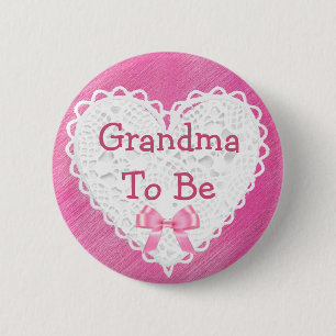 Oma wird Floral Shabby Baby Shower Button