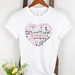 Oma Word Cloud Pink Heart T-Shirt
