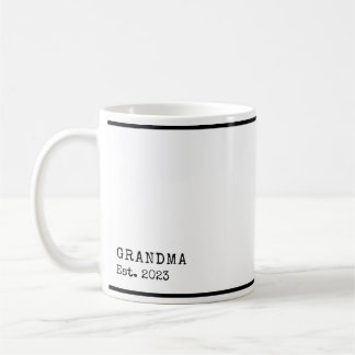 Oma Year Est Simple Black and White Writer Kaffeetasse