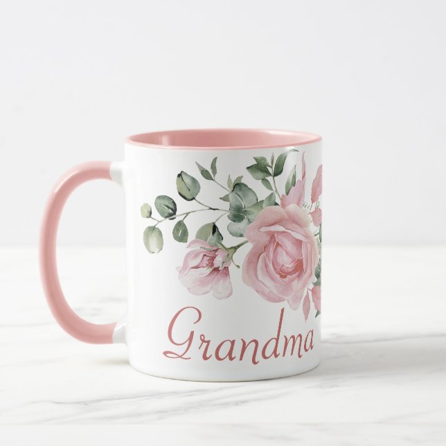 Oma Year etablierte Custom Pink Roses Tasse (Links)