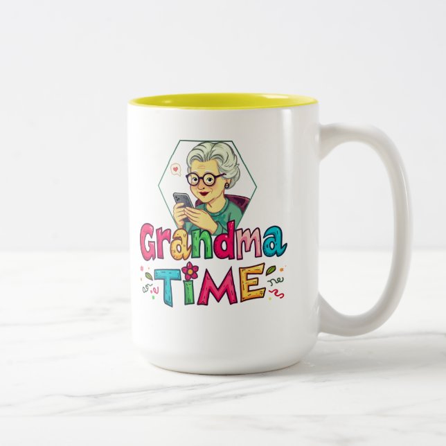 Oma Zeit Zweifarbige Tasse (Rechts)