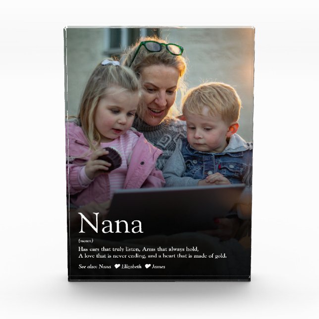 Oma Zitat Moderner Spaß Cool Fotoblock (Vorderseite)