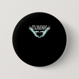 Oma Zombie Hand Herz Halloween Kostümfamilie Button