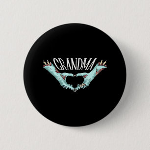 Oma Zombie Hand Herz Halloween Kostümfamilie Button