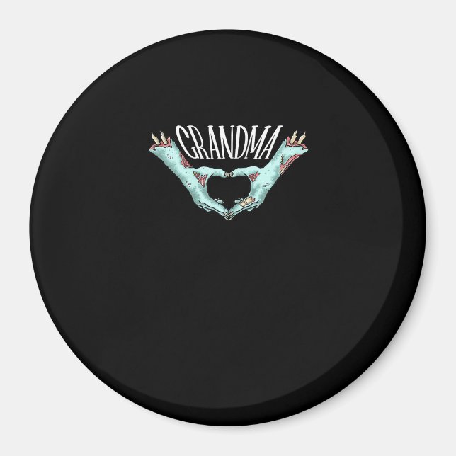 Oma Zombie Hand Herz Halloween Kostümfamilie Magnet (Vorne)