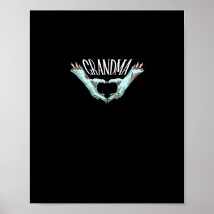 Oma Zombie Hand Herz Halloween Kostümfamilie Poster