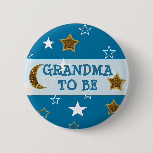 Oma zu Blue und Gold Stars Button