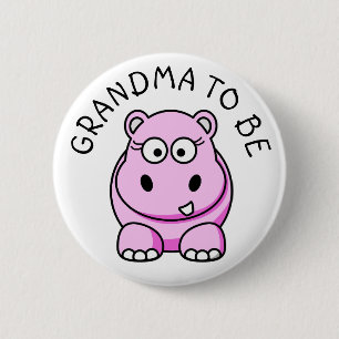 Oma zu Hippo Baby Showknopf Button