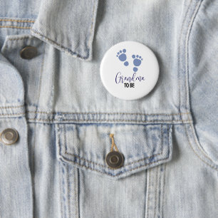 Oma zu Kinderfußspuren Button