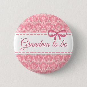 Oma zu Pink Bow Baby Showknopf Button