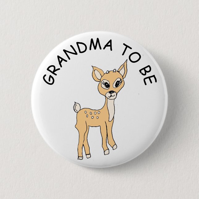 Oma zu sein, Baby Shower Button Little Fawn (Vorderseite)