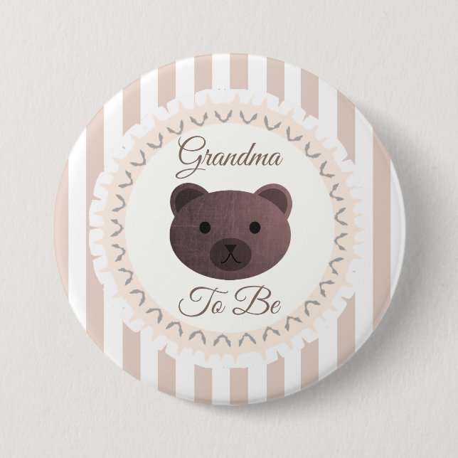 Oma zu sein Button Bear Woodlands Thema (Vorderseite)