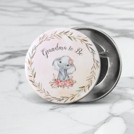Oma zu sein Elephant Baby Shower Boho Chic Button