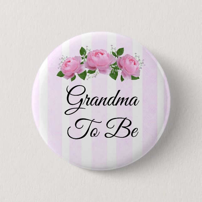 Oma zu sein Roses Baby Showknopf Button (Vorderseite)