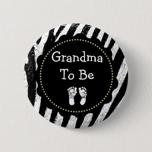 Oma zu Zebra Print Baby Shooter Button