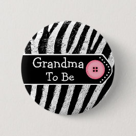 Oma zu Zebra Print Baby Shooter Button