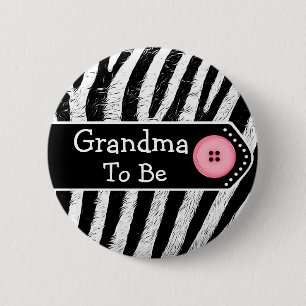 Oma zu Zebra Print Baby Shooter Button
