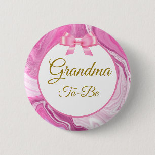 Oma zum Kinderdusche Pink & Gold Button